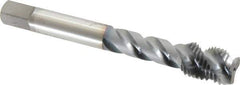 OSG - 7/16-20 UNF 3 Flute Modified Bottoming Spiral Flute Tap - Vanadium High Speed Steel, TiCN Finish, 3-5/32" OAL, Right Hand Flute, Right Hand Thread, Oversize, H7, Series 290 - Apex Tool & Supply