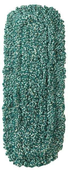 Rubbermaid - 24" Long x 5" Wide Microfiber Dust Mop Head - Slip-On/Slip-Through Backing, Green, Looped Head - Apex Tool & Supply