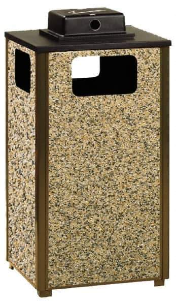 Rubbermaid - 24 Qt Brown Trash Can - Steel, 38" High x 18" Wide - Apex Tool & Supply