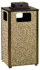 Rubbermaid - 24 Qt Brown Trash Can - Steel, 38" High x 18" Wide - Apex Tool & Supply