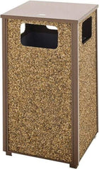 Rubbermaid - 48 Gal Brown Square Trash Can - Steel, 40" High x 26" Long x 26" Wide - Apex Tool & Supply