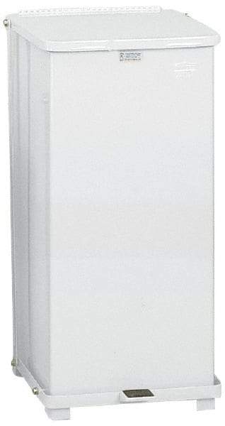 Rubbermaid - 24 Gal Square Unlabeled Trash Can - 30" High x 15" Long x 15" Wide, White, Steel - Apex Tool & Supply