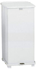 Rubbermaid - 24 Gal Square Unlabeled Trash Can - 30" High x 15" Long x 15" Wide, White, Steel - Apex Tool & Supply