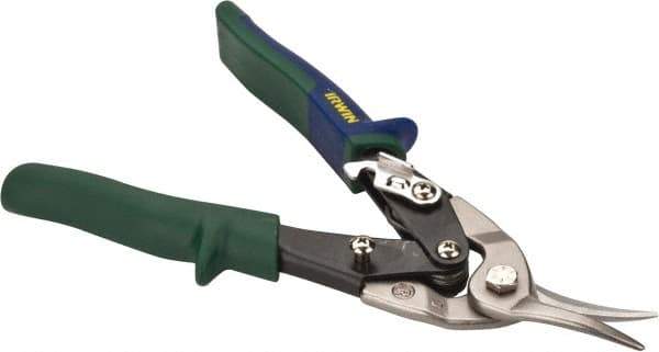 Irwin - 1-5/16" Length of Cut, Right Pattern Aviation Snip - 10" OAL, ProTouch Handle, 18 AWG Steel Capacity - Apex Tool & Supply
