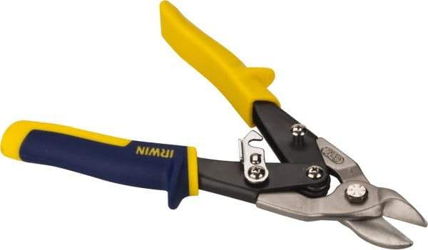 Irwin - 3/4" Length of Cut, Straight Pattern Aviation Snip - 9" OAL, ProTouch Handle, 16 AWG Steel Capacity - Apex Tool & Supply