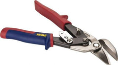 Irwin - 1-3/16" Length of Cut, Left Pattern Offset Aviation Snip - 9-1/2" OAL, ProTouch Handle, 18 AWG Steel Capacity - Apex Tool & Supply