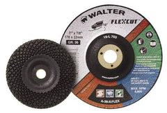 WALTER Surface Technologies - 7" Diam x 7/8" Hole, 24 Grit Surface Grinding Wheel - Aluminum Oxide, Very Coarse Grade, 8,600 Max RPM - Apex Tool & Supply