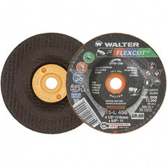 WALTER Surface Technologies - 4-1/2" Diam x 5/8" Hole, 60 Grit Surface Grinding Wheel - Aluminum Oxide, Medium Grade, 13,300 Max RPM - Apex Tool & Supply