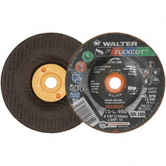 WALTER Surface Technologies - 4-1/2" Diam x 5/8" Hole, 100 Grit Surface Grinding Wheel - Aluminum Oxide, Fine Grade, 13,300 Max RPM - Apex Tool & Supply