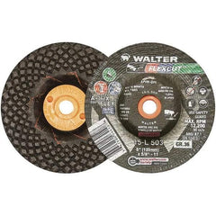 WALTER Surface Technologies - 5" Diam x 5/8" Hole, 36 Grit Surface Grinding Wheel - Aluminum Oxide, Very Coarse Grade, 12,200 Max RPM - Apex Tool & Supply