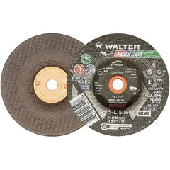 WALTER Surface Technologies - 5" Diam x 5/8" Hole, 60 Grit Surface Grinding Wheel - Aluminum Oxide, Medium Grade, 12,200 Max RPM - Apex Tool & Supply