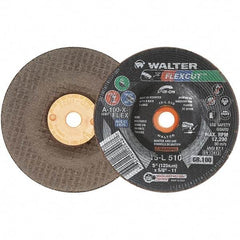 WALTER Surface Technologies - 5" Diam x 5/8" Hole, 100 Grit Surface Grinding Wheel - Aluminum Oxide, Fine Grade, 12,200 Max RPM - Apex Tool & Supply