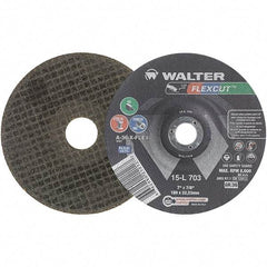 WALTER Surface Technologies - 7" Diam x 7/8" Hole, 36 Grit Surface Grinding Wheel - Aluminum Oxide, Very Coarse Grade, 8,600 Max RPM - Apex Tool & Supply