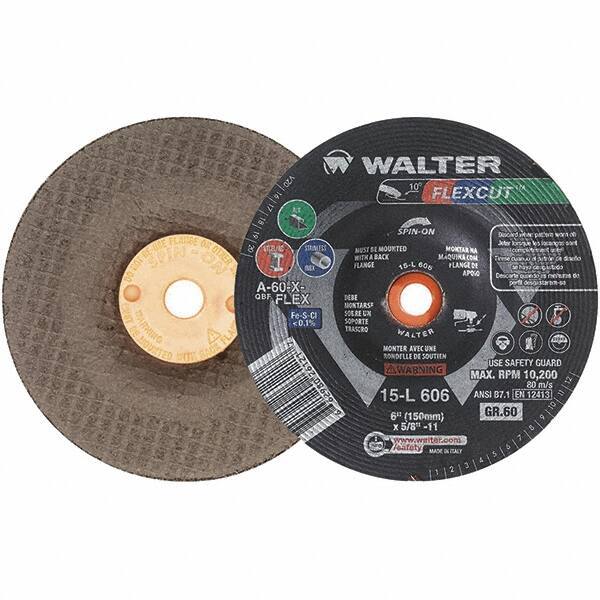 WALTER Surface Technologies - 7" Diam x 7/8" Hole, 60 Grit Surface Grinding Wheel - Aluminum Oxide, Medium Grade, 8,600 Max RPM - Apex Tool & Supply