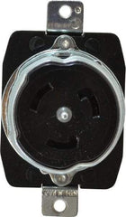 Hubbell Wiring Device-Kellems - 250 VAC, 50 Amp, Self Grounding Receptacle - 3 Poles, 4 Wire, Female End, Black - Apex Tool & Supply