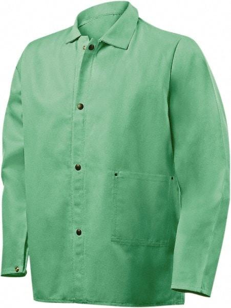 Steiner - Size 2XL Flame Resistant/Retardant Jacket - Green, Cotton, Snaps Closure, 52 to 54" Chest - Apex Tool & Supply