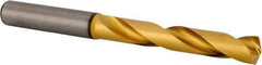 Kennametal - 3/8" 140° Solid Carbide Jobber Drill - Multilayer TiAlN Finish, Right Hand Cut, Spiral Flute, Whistle Notch Shank - Apex Tool & Supply