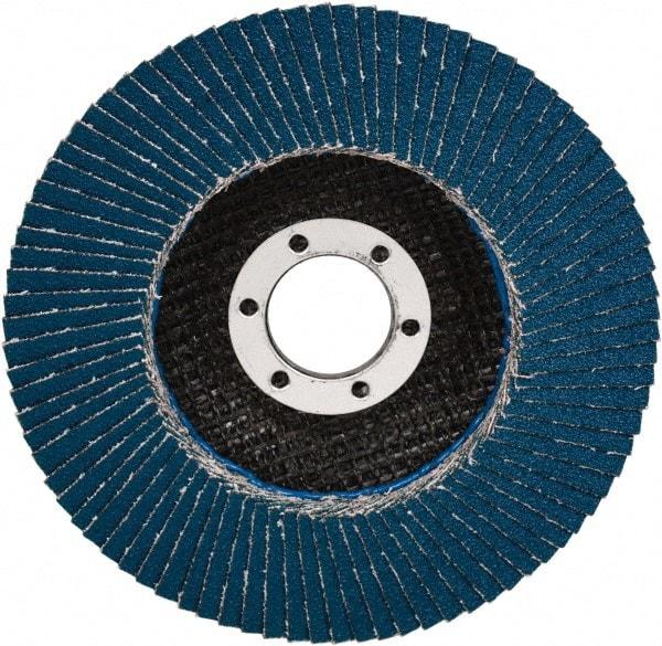 3M - 40 Grit, 4-1/2" Disc Diam, 7/8" Center Hole, Type 29 Zirconia Alumina Flap Disc - 13,300 Max RPM, Cloth Backing, Arbor Attaching System, Coated - Apex Tool & Supply