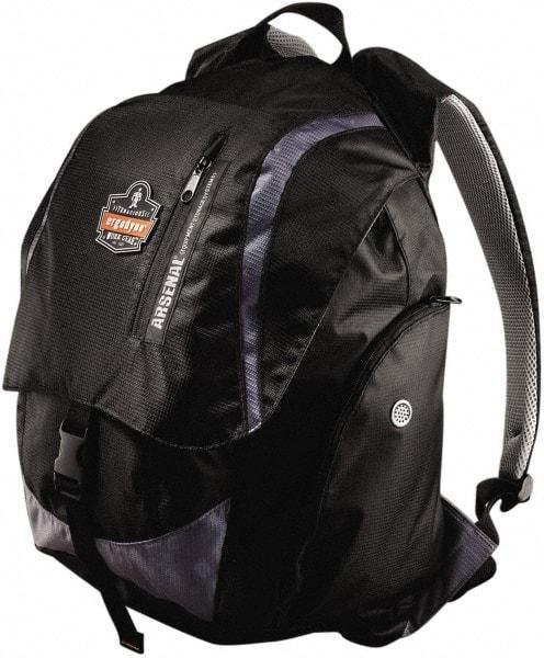 Ergodyne - 4 Pocket, 3600 Cubic Inch, Polyester Back Pack - 15 Inch Wide x 12 Inch Deep x 20 Inch High, Black, Model No. 5143 - Apex Tool & Supply