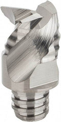 Iscar - MM ERA Grade IC08 Carbide End Milling Tip Insert - Uncoated, 3 Flutes, 1/2" Cutting Diam, 0.33" Depth of Cut, 0.65" Extension, 0.008" Cnr Rad, 45° Helix - Apex Tool & Supply