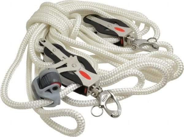 Ronstan - 1,240 Lb Lifting Capacity, 8-1/2' Lift Height, Block & Tackle Hoist - Made from Rope - Apex Tool & Supply