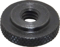 Gibraltar - 1/4-20" UNC Thread, Black Oxide Finish, Steel Round Knurled Check Nut - 7/32" Overall Height, 3/4" Head Diam, 1/2" Base Diam - Apex Tool & Supply