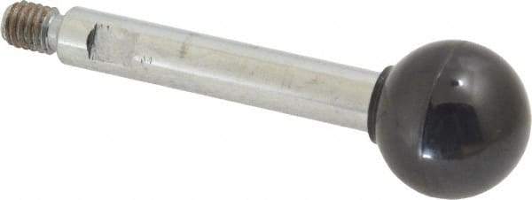 Gibraltar - 5/16-18 Stem, 1" Knob Diam, 3/8" Shaft Diam, Gear Lever Arm with Ball Knob - 7/16" Thread Length, 3.1" Handle Length, Steel Shaft, Phenolic Knob - Apex Tool & Supply