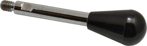 Gibraltar - 5/16-18 Stem, 1" Knob Diam, 0.39" Shaft Diam, Gear Lever Arm with Oval Knob - 7/16" Thread Length, 3.8" Handle Length, Steel Shaft, Phenolic Knob - Apex Tool & Supply