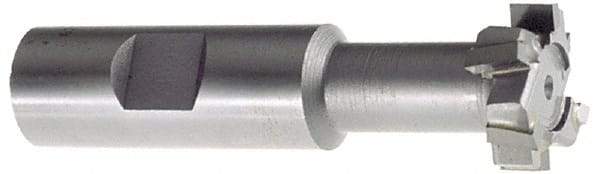 Interstate - 21/32" Cut Diam, 17/64" Cut Width, 21/64" Neck Diam, 1/2" Shank Diam, 2-11/16" OAL, M42 Cobalt T-Slot Cutter - Uncoated, 5/16" Bolt, Straight Teeth, 8 Teeth - Apex Tool & Supply