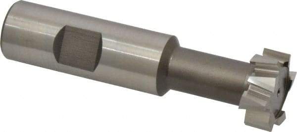 Interstate - 31/32" Cut Diam, 25/64" Cut Width, 17/32" Neck Diam, 3/4" Shank Diam, 3-7/16" OAL, M42 Cobalt T-Slot Cutter - Uncoated, 1/2" Bolt, Straight Teeth, 10 Teeth - Apex Tool & Supply