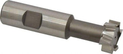 Interstate - 31/32" Cut Diam, 25/64" Cut Width, 17/32" Neck Diam, 3/4" Shank Diam, 3-7/16" OAL, M42 Cobalt T-Slot Cutter - Uncoated, 1/2" Bolt, Straight Teeth, 10 Teeth - Apex Tool & Supply