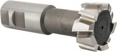 Interstate - 1-27/32" Cut Diam, 53/64" Cut Width, 1-1/32" Neck Diam, 1-1/4" Shank Diam, 4-13/16" OAL, M42 Cobalt T-Slot Cutter - Uncoated, 1" Bolt, Straight Teeth, 10 Teeth - Apex Tool & Supply