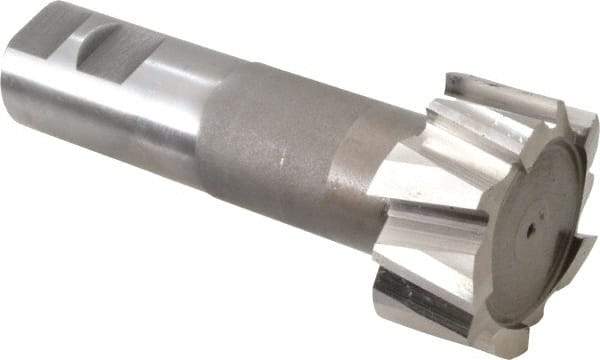 Interstate - 2-7/32" Cut Diam, 1-3/32" Cut Width, 1-9/32" Neck Diam, 1-1/4" Shank Diam, 5-3/8" OAL, M42 Cobalt T-Slot Cutter - Uncoated, 1-1/4" Bolt, Straight Teeth, 10 Teeth - Apex Tool & Supply