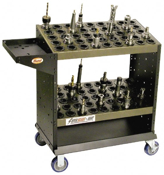 Huot - 52 Tool Capacity, HSK100A Taper Size SuperScoot CNC Tool Cart - Apex Tool & Supply