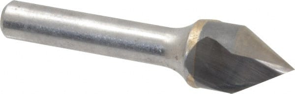 Hertel - 5/8" Head Diam, 3/8" Shank Diam, 1 Flute 60° Solid Carbide Countersink - Apex Tool & Supply