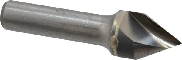 Hertel - 3/4" Head Diam, 1/2" Shank Diam, 1 Flute 60° Solid Carbide Countersink - Apex Tool & Supply