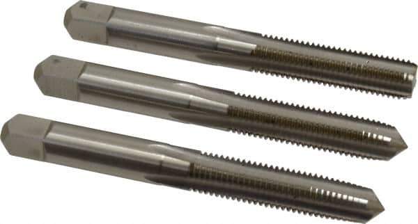 Hertel - 5/16-24 UNF, 4 Flute, Bottoming, Plug & Taper, Bright Finish, High Speed Steel Tap Set - 2-23/32" OAL, 2B/3B Class of Fit - Apex Tool & Supply