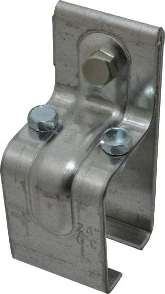 National Mfg. - 300 Lb Capacity, Galvanized, Single Splice Box Rail Bracket - 2" Long, 4-1/2" High, 2-1/4" Wide - Apex Tool & Supply
