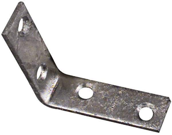 National Mfg. - 2-1/2" Long x 5/8" Wide, Steel, Corner Brace - Hot-Dipped Galvanized - Apex Tool & Supply