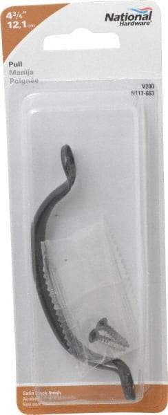 National Mfg. - 4.777" Long x 0.7" Wide x 1.005" High, Utility Pull - Black Coated, Steel, 4.153" Center to Center - Apex Tool & Supply