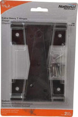 National Mfg. - 6" Long x 4-21/32" Wide x 1/8" Thick, T Hinge - Steel, Black Finish - Apex Tool & Supply