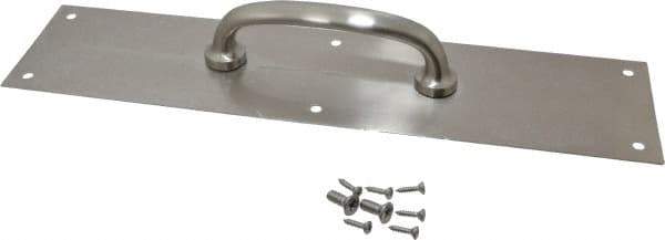 National Mfg. - 15" Long x 3-1/2" Wide, Aluminum Door Pull Plate - Aluminum Finish, 6" Grip Length - Apex Tool & Supply