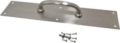 National Mfg. - 15" Long x 3-1/2" Wide, Aluminum Door Pull Plate - Aluminum Finish, 6" Grip Length - Apex Tool & Supply