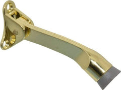 National Mfg. - 4" Projection Kickdown Door Stop - Door Mount, Brass Finish - Apex Tool & Supply