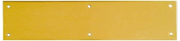 National Mfg. - 3-1/2" Wide x 15" OAL Solid Brass Push Plate - Solid Steel Finish - Apex Tool & Supply