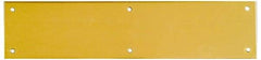 National Mfg. - 3-1/2" Wide x 15" OAL Solid Brass Push Plate - Solid Steel Finish - Apex Tool & Supply
