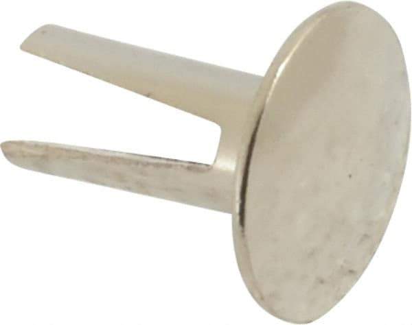 RivetKing - 0.1 to 0.17" Hole Diam, Dome Head, Nickel Plated Steel, Split Rivet - 5/16 Head Diam, 5/16" Length Under Head, 9/64 Body Diam - Apex Tool & Supply