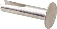 RivetKing - 0.1 to 0.17" Hole Diam, Dome Head, Nickel Plated Steel, Split Rivet - 5/16 Head Diam, 5/8" Length Under Head, 9/64 Body Diam - Apex Tool & Supply