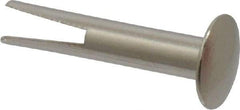 RivetKing - 0.1 to 0.17" Hole Diam, Dome Head, Nickel Plated Steel, Split Rivet - 5/16 Head Diam, 3/4" Length Under Head, 9/64 Body Diam - Apex Tool & Supply