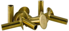 RivetKing - 0.1 to 0.17" Hole Diam, Countersunk Head, Zinc Plated Steel, Semi Tubular Rivet - 5/16 Head Diam, 7/16" Length Under Head, 150° Countersunk Head, 9/64 Body Diam - Apex Tool & Supply